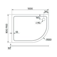 Душевой поддон Veconi TZ-11R Арт. TZ11R-10090A-01-19C3 ABS искусственный камень