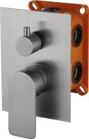 Встраиваемый смеситель для душа с переключателем, нержавеющая сталь, исполнение сатин  NOV-SDMC-IN BelBagno