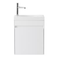 База под раковину подвесная с одной дверкой PIETRA MINI-460-1A-SO-BL-R Bianco Lucido 454x257x520 BelBagno