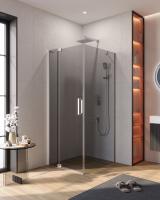 Душевой уголок прямоугольный.     SLIDER-AH-1-90-70/80-GRIGIO-Cr (700-800)x900x1950 Cezares