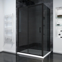 Душевой угол раздвижной прямоугольный RV055BT-12080-05-C8 1200х800х1950 Цвет профиля Чёрный матовый Стекло Тонированное Veconi
