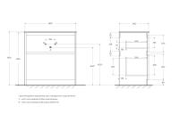 База под раковину напольная с двумя выкатными ящиками KRAFT-800-2C-PIA-RT BelBagno