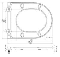 Сиденье дюропластовое с быстросъёмными петлями, механизмом Soft Close TRE BB8001SC BELBAGNO