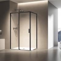 Душевой уголок прямоугольный  VSR-6SL9013CLB 1300x900 профиль черный стекло прозрачное Vincea