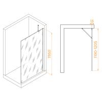 Перегородка для душа RGW WA-110 120*195 351011012-11 профиль Хром стекло Прозрачное 8 мм RGW