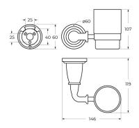 Держатель стакана настенный одинарный AM-E-2602-Br Бронза Art&Max